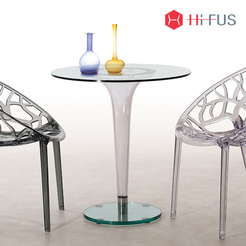 [HIFUS]아이스 강화유리 원형 테이블 (HFT-3539)[700 테이블 : Ø700xH740]