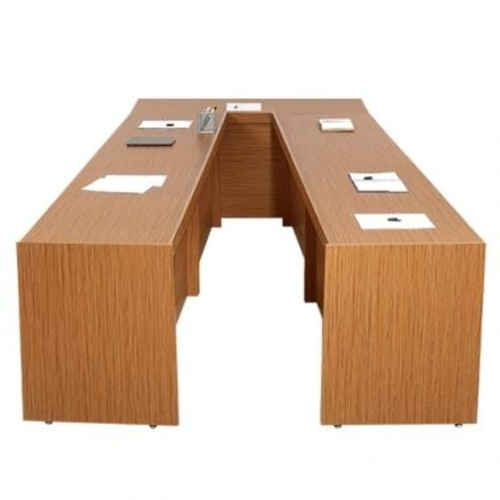 [HIFUS]티크 클레버 연결식 회의용 테이블(V자형)